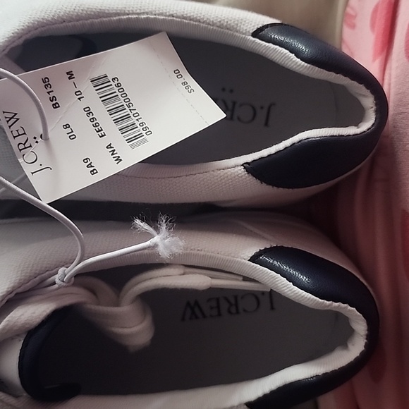 J.Crew Men Canvas Lace Up White Sneaker - Picture 3 of 6